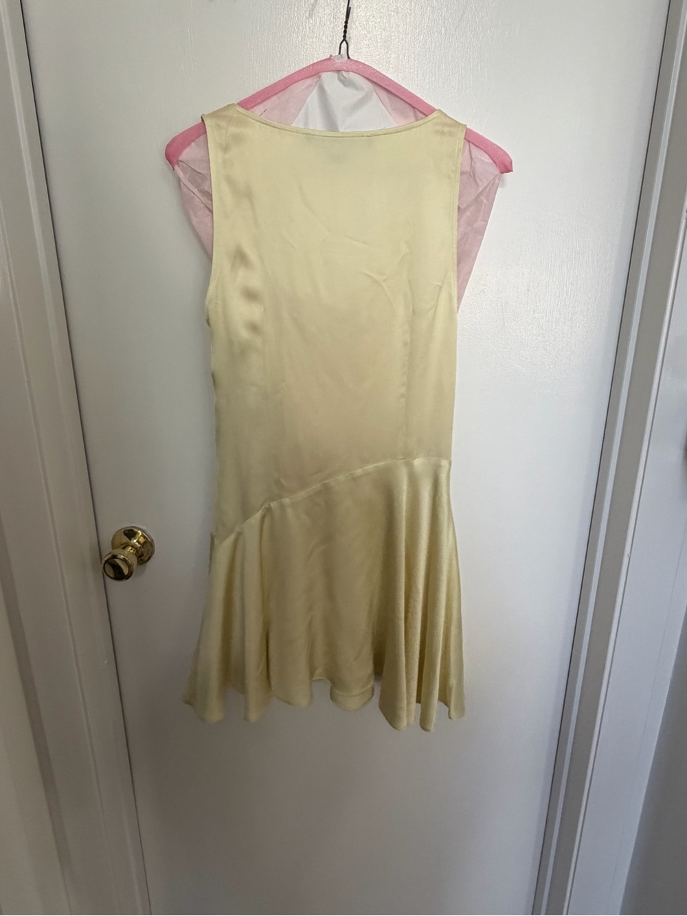 French Connection Pale Yellow Satin Slip Dress - Picture 2 of 3